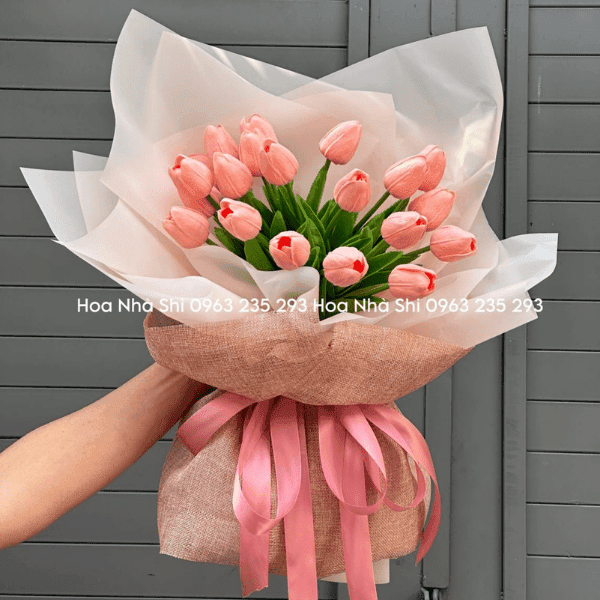 Bó Hoa Tulip Sáp - Tone Hồng - 28