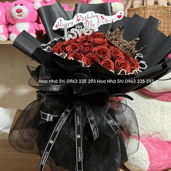Bó Hoa Nhũ Kim Tuyến - Tone Đỏ - 46