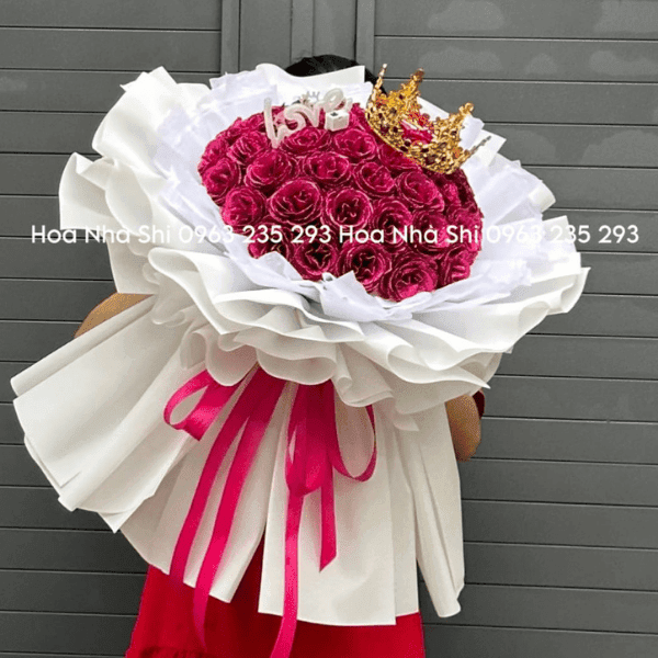 Bó Hoa Nhũ Kim Tuyến Công Chúa - Hồng - 50