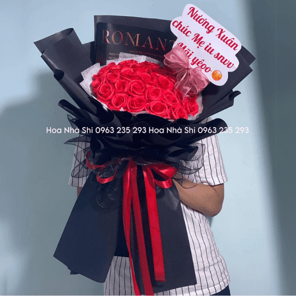 Bó Hoa Sáp Thơm - Tone Đỏ - 77