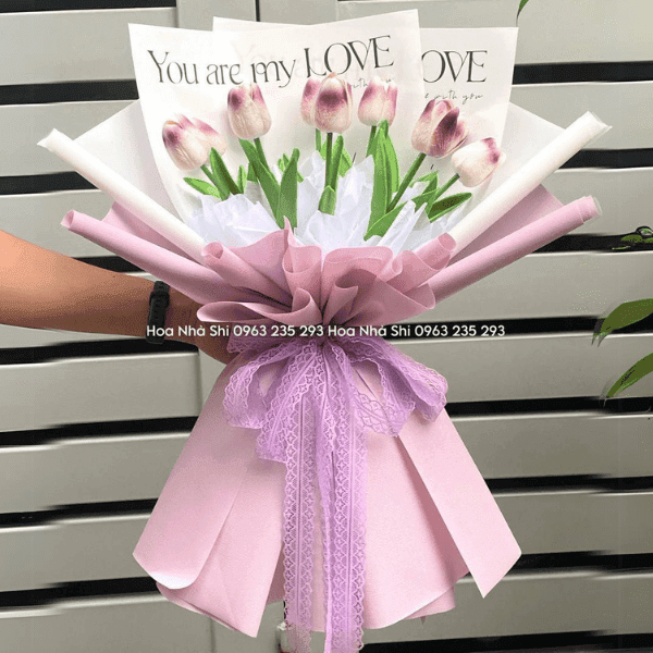 Bó Hoa Tulip Sáp - Tone Trắng - 122