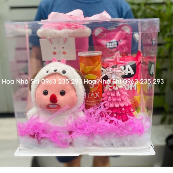 Hộp Hoa Bánh Kẹo Sinh Nhật Mix Hải Ly Loopy - 154