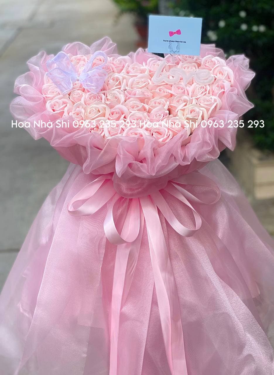 Bó Hoa Sáp Thơm Công Chúa Trái Tim - Tone Hồng - 214