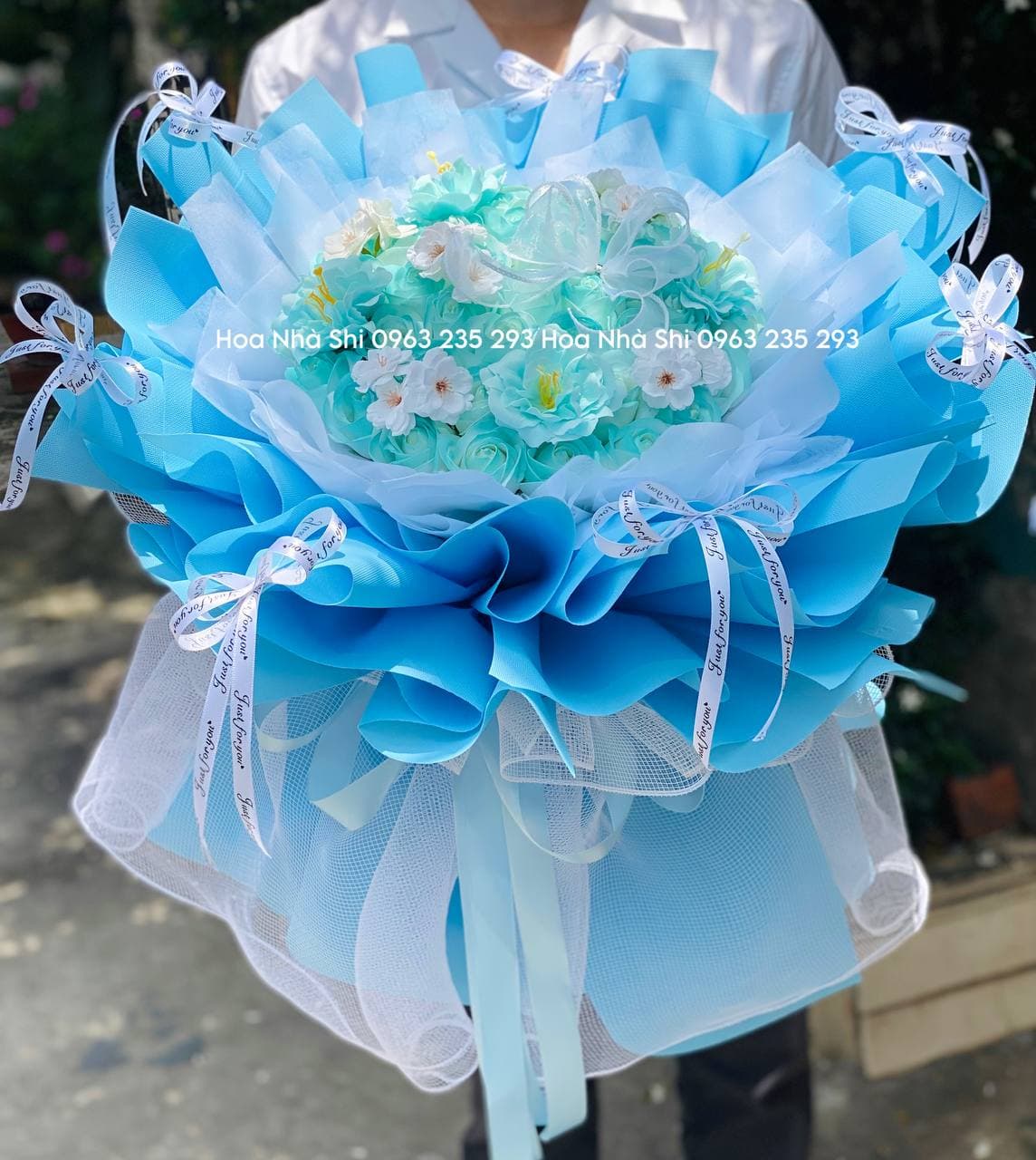 Bó Hoa Sáp Thơm Công Chúa - Tone Xanh Min - 220