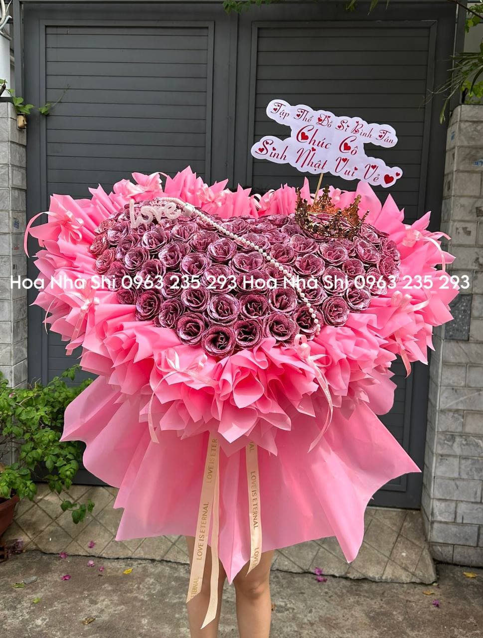 Bó Hoa Nhũ Kim Tuyến Công Chúa - Tone Hồng - 206