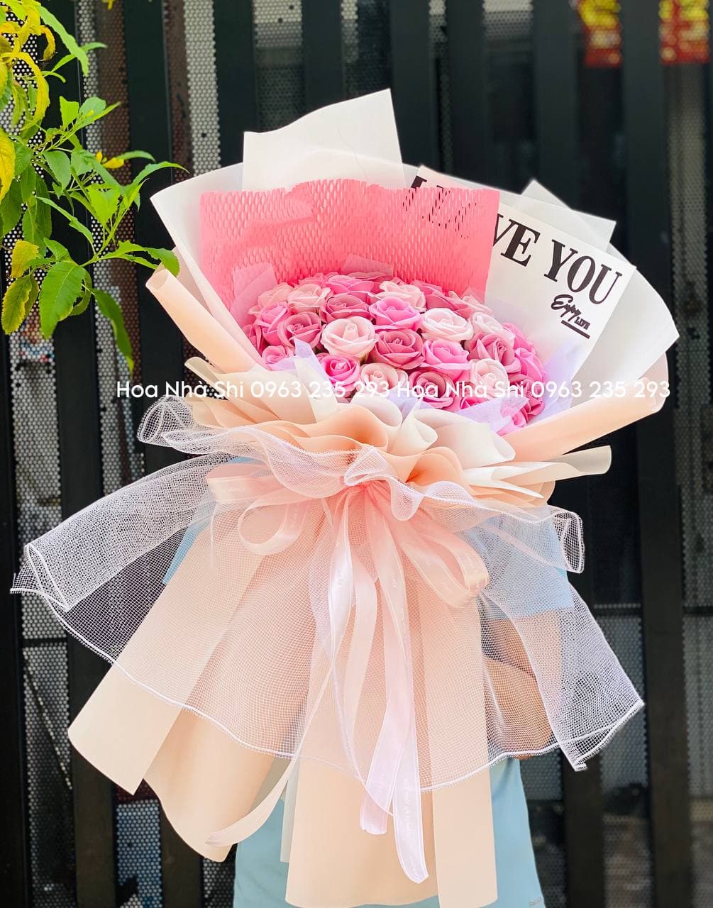 Bó Hoa Sáp Thơm Màu Hồng - 279