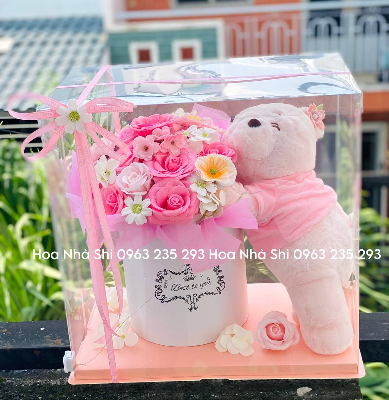 Hộp Hoa Sáp Thơm Gấu Bông - 289