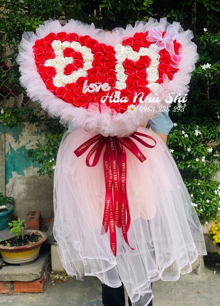 Bó Hoa Sáp Thơm Trái Tim Đỏ - 355