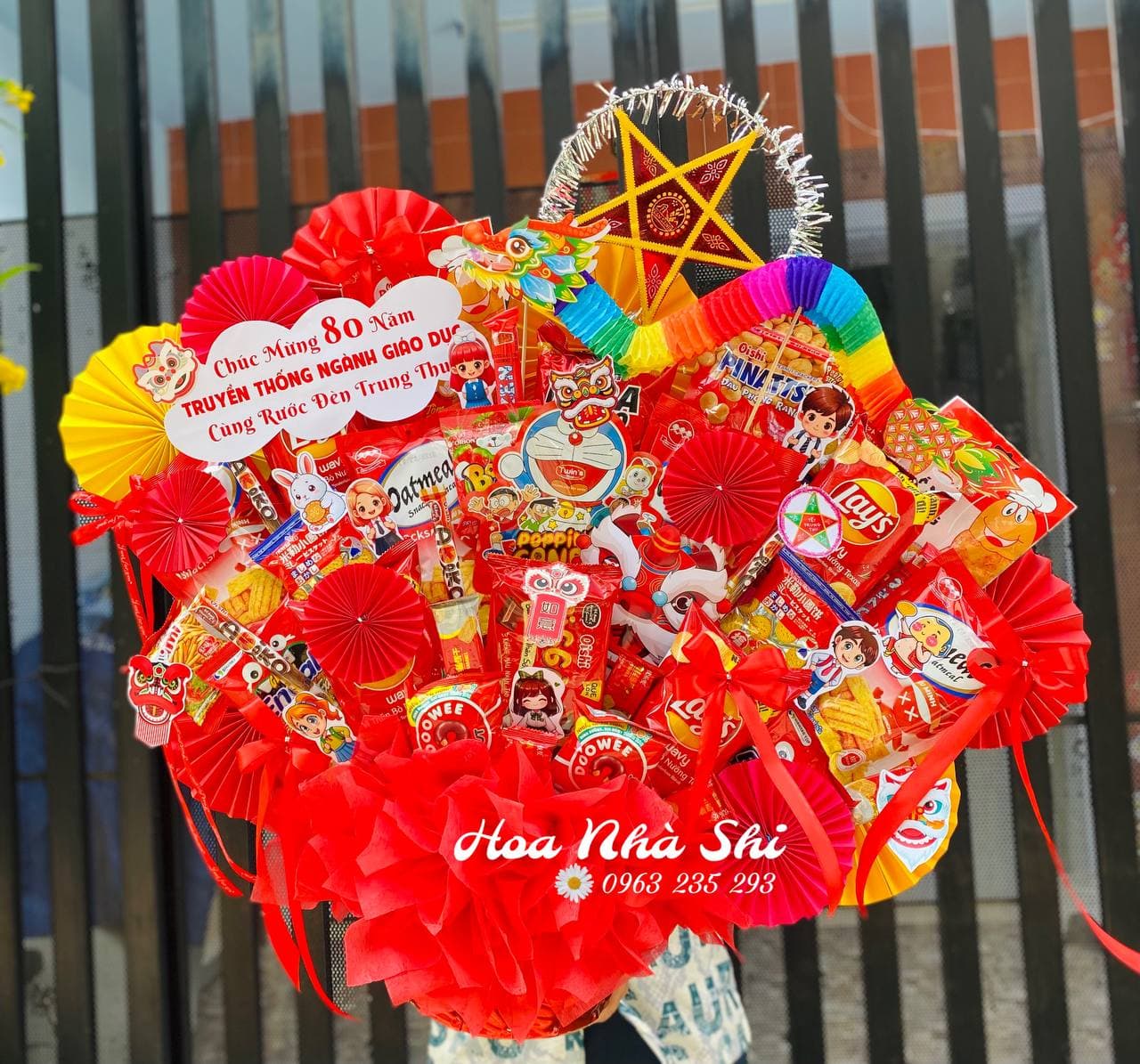 Hoa Bánh Kẹo Trung Thu - Đỏ - 396