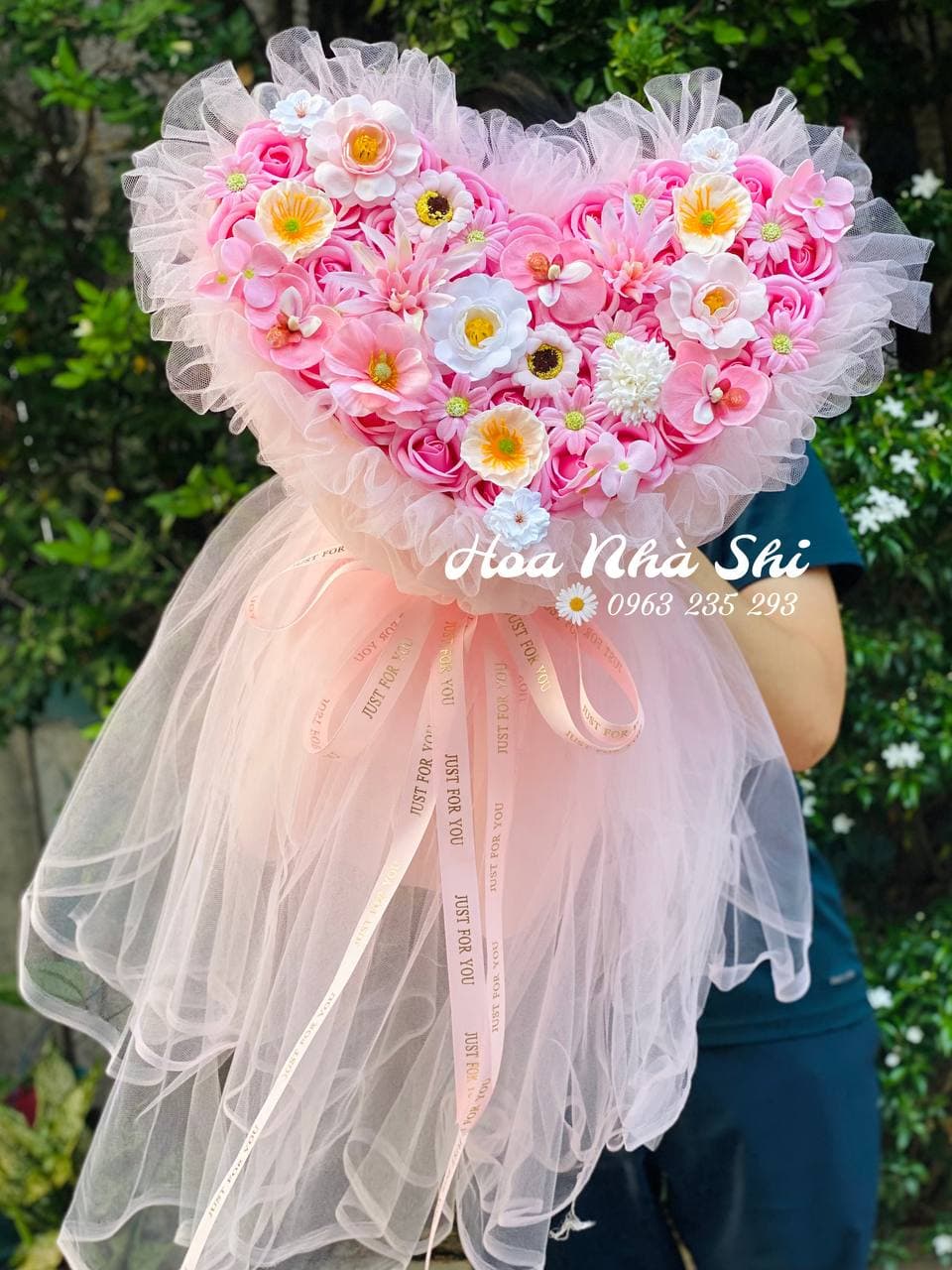 Bó Hoa Sáp Thơm - Hồng - Trái Tim 419