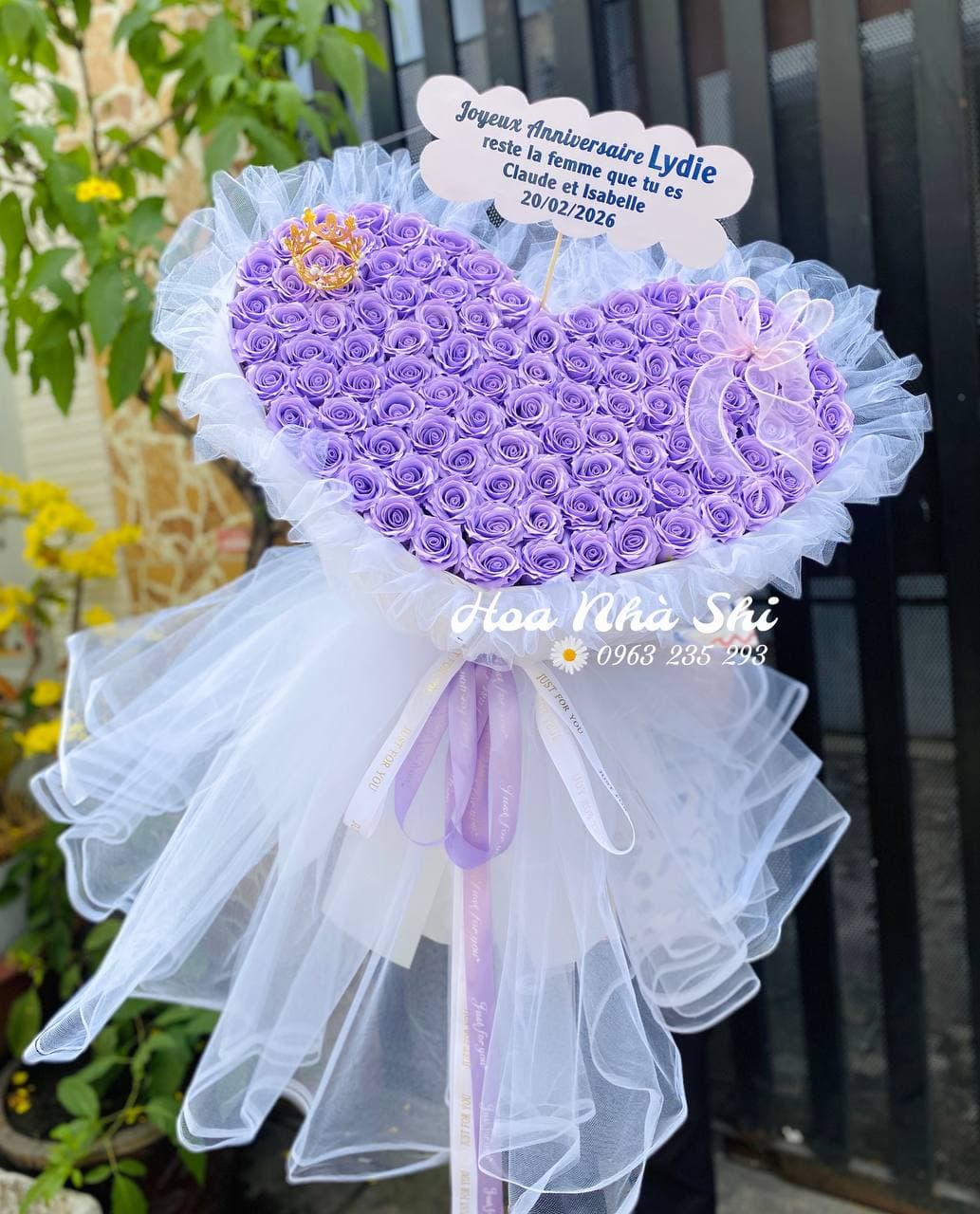 Bó Hoa Sáp Thơm Trái Tim - Tím- 431