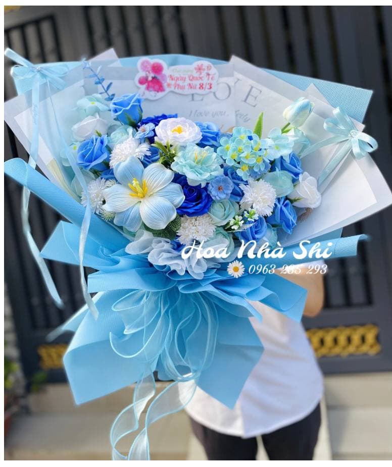 Bó Hoa Sáp Thơm - Xanh Dương - 437